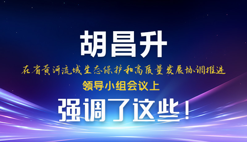 圖解|胡昌升在省黃河流域生態(tài)保護和高質(zhì)量發(fā)展協(xié)調(diào)推進領(lǐng)導小組會議上強調(diào)了這些！