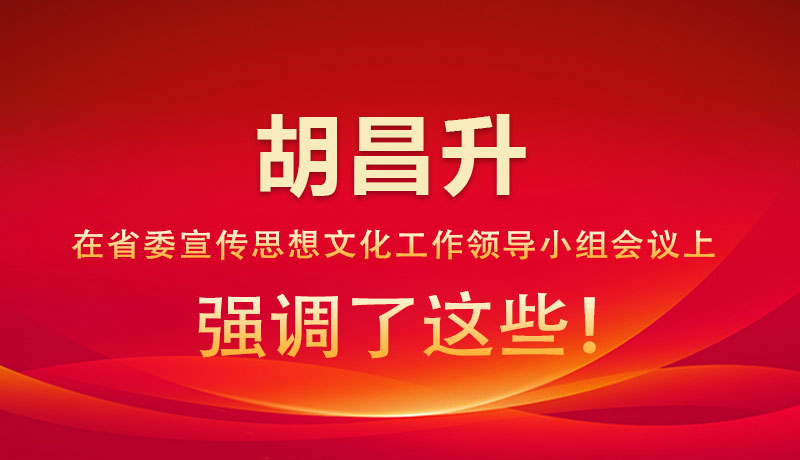 圖解|胡昌升在省委宣傳思想文化工作領導小組會議上強調了這些！